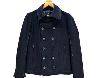 SHELLAC Deconstructed Double Breasted Wool Coat Jacket Size 46 Avant Garde Jacket #A59-1361