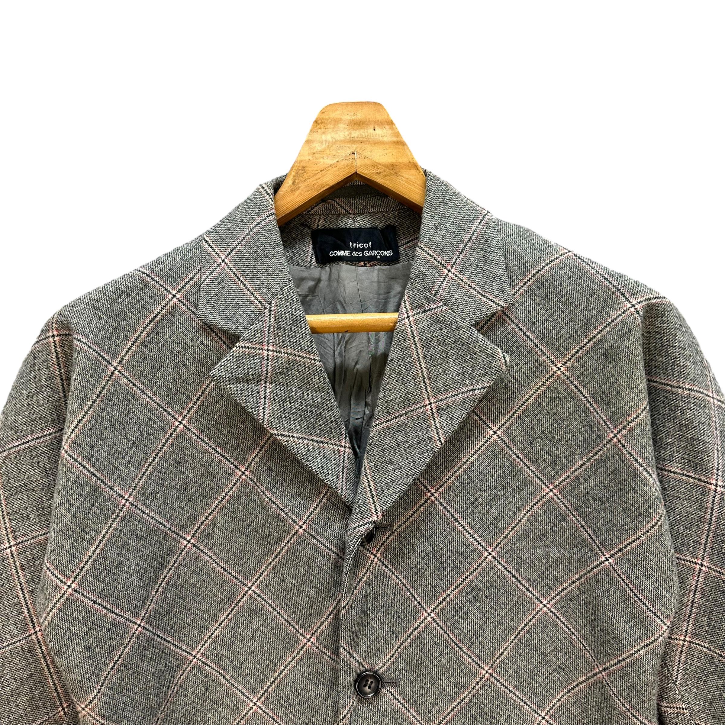 ジャケット・アウター tricot COMME des GARCONS Wool Blouson Vintage Tricot COMME Des GARCONS Wool Checked Jacket - Size S