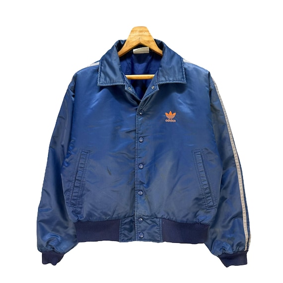 Vintage 90's ADIDAS Trefoil Big Logo Blue Collared Jacket Men's