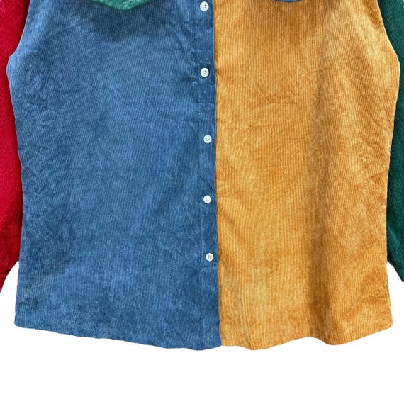 ROMWE Multicolor Patchwork Button Shirt Women's S… - image 3