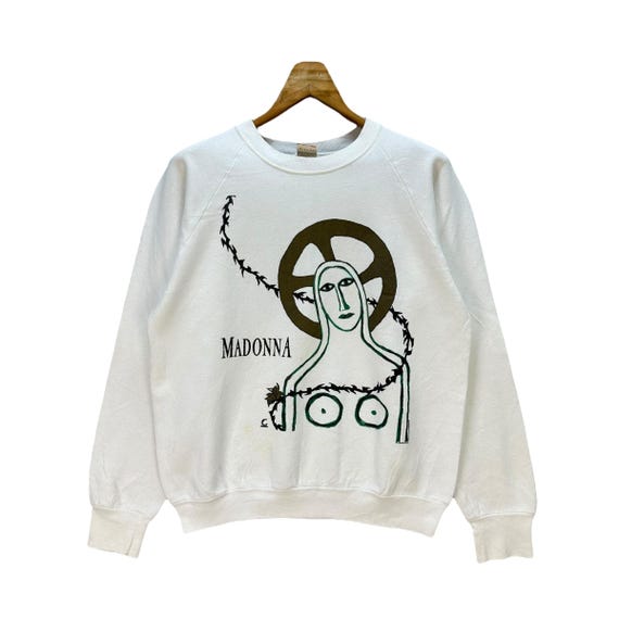 Vintage 1990 MADONNA MLVC Tour Crewneck Sweatshirt Size L Fruit of 
