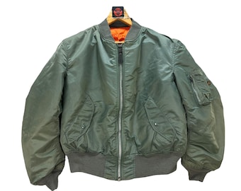 Vintage 70s ALPHA INDUSTRIES Reversible Flight MA-1 Bomber Jacket