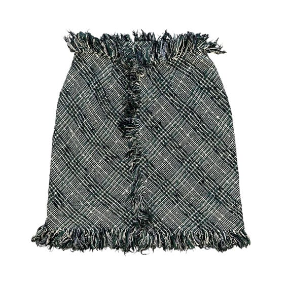 Vivienne Westwood, 80s Vivienne Westwood Tweed Mini Skirt: Checked Cotton, Made in England (W24)