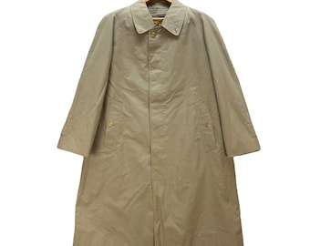Burberry Trench Coat Medium 40L 40 Long Mens 80's Khaki Tan Rain
