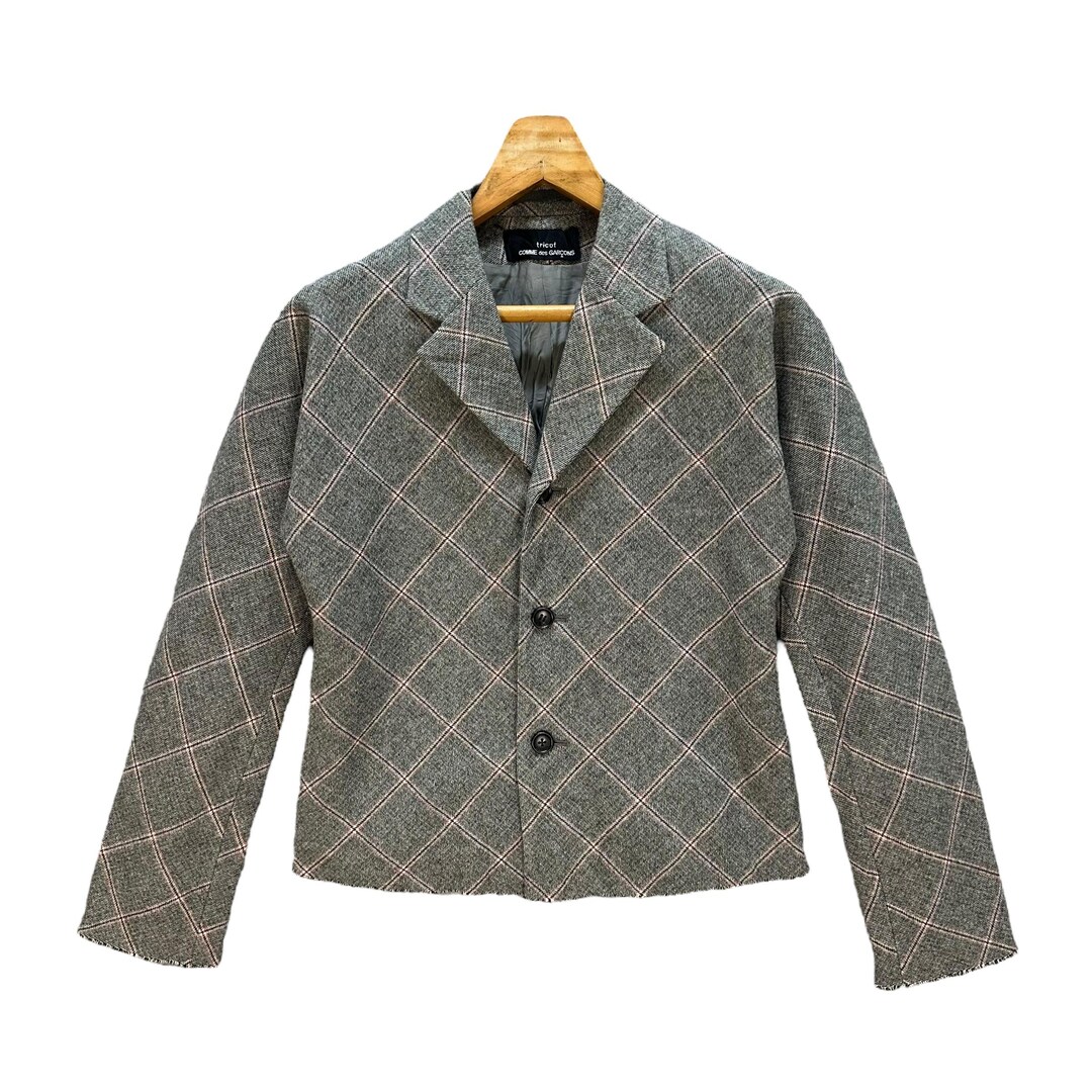 ジャケット・アウター tricot COMME des GARCONS Wool Jacket Vintage Tricot COMME Des GARCONS Wool Checked Jacket - Size S - Etsy