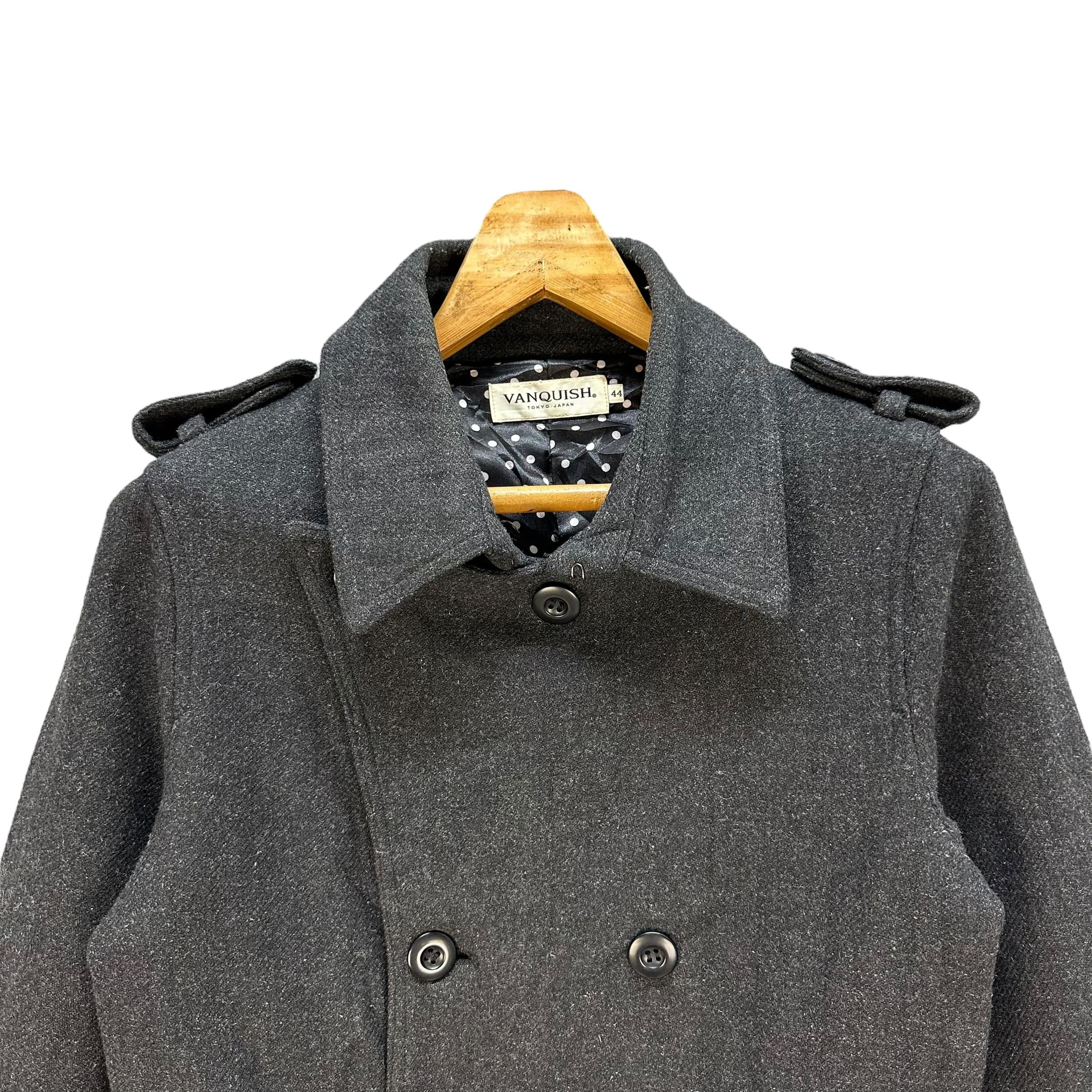 VANQUISH Double Breasted Coat Wool Jacket Size 44 Japanese Brand  display picture 1