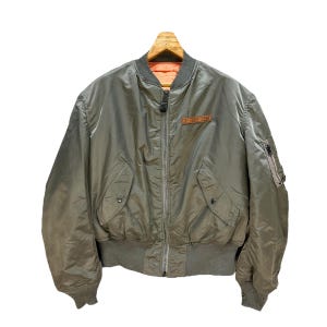 Vintage 90's AVIREX Made In Usa Ma-1 Bomber Jacket Size XL Reversible Flight Jacket #A61-1395