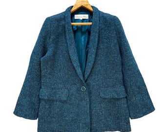Vintage 90's CHRISTIAN DIOR Wool Jacket Single Button Women's Size L