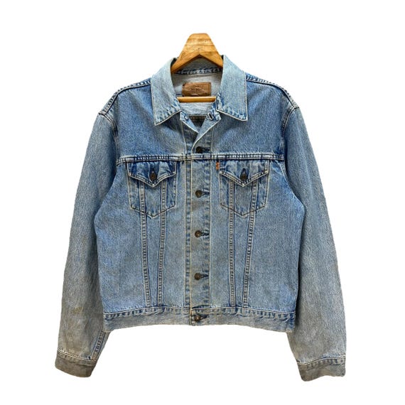Vintage 90s Levis Orange Tab Denim Trucker Jacket - Size L - Etsy