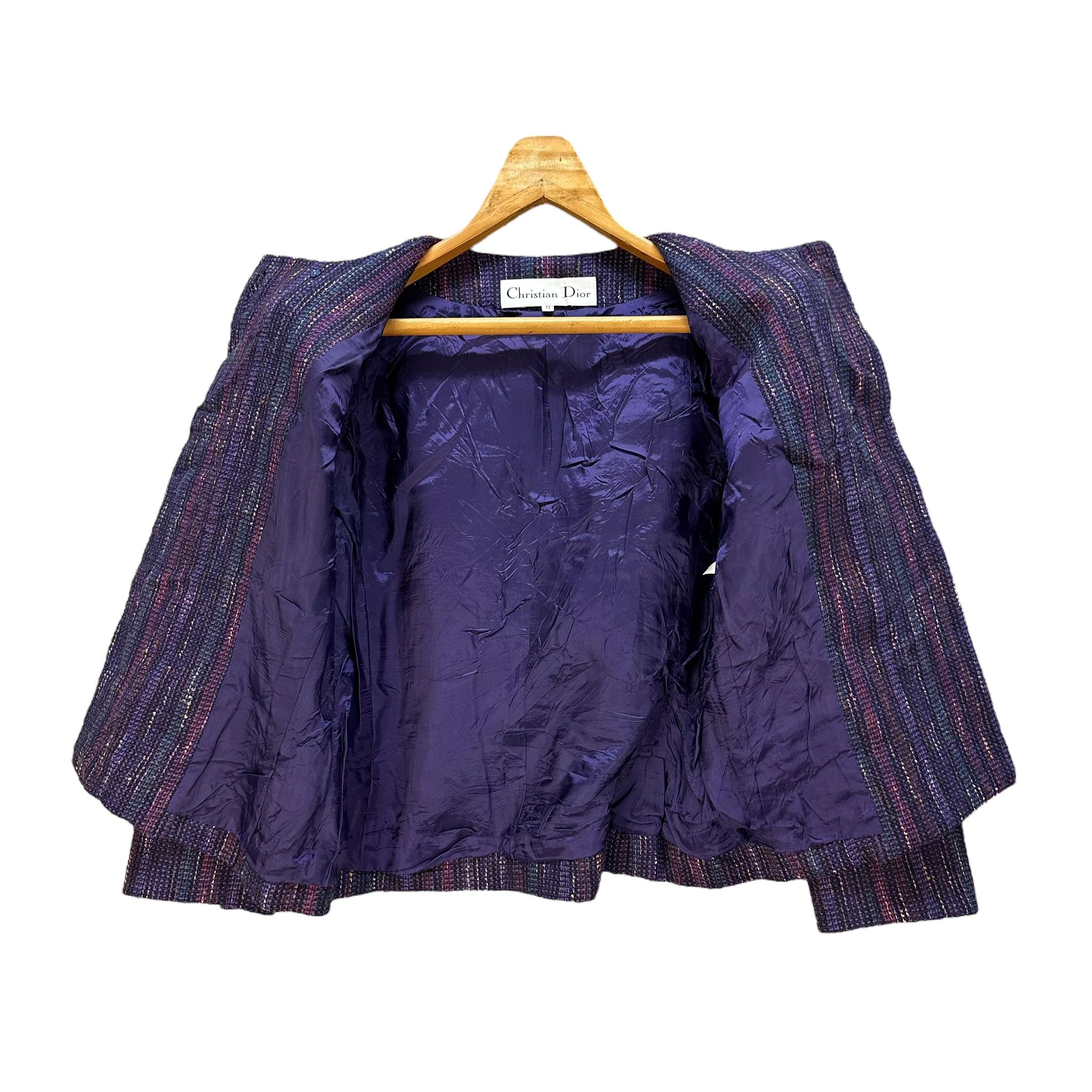 ヴィンテージ クリスチャン ディオール パープルツイードジャケット