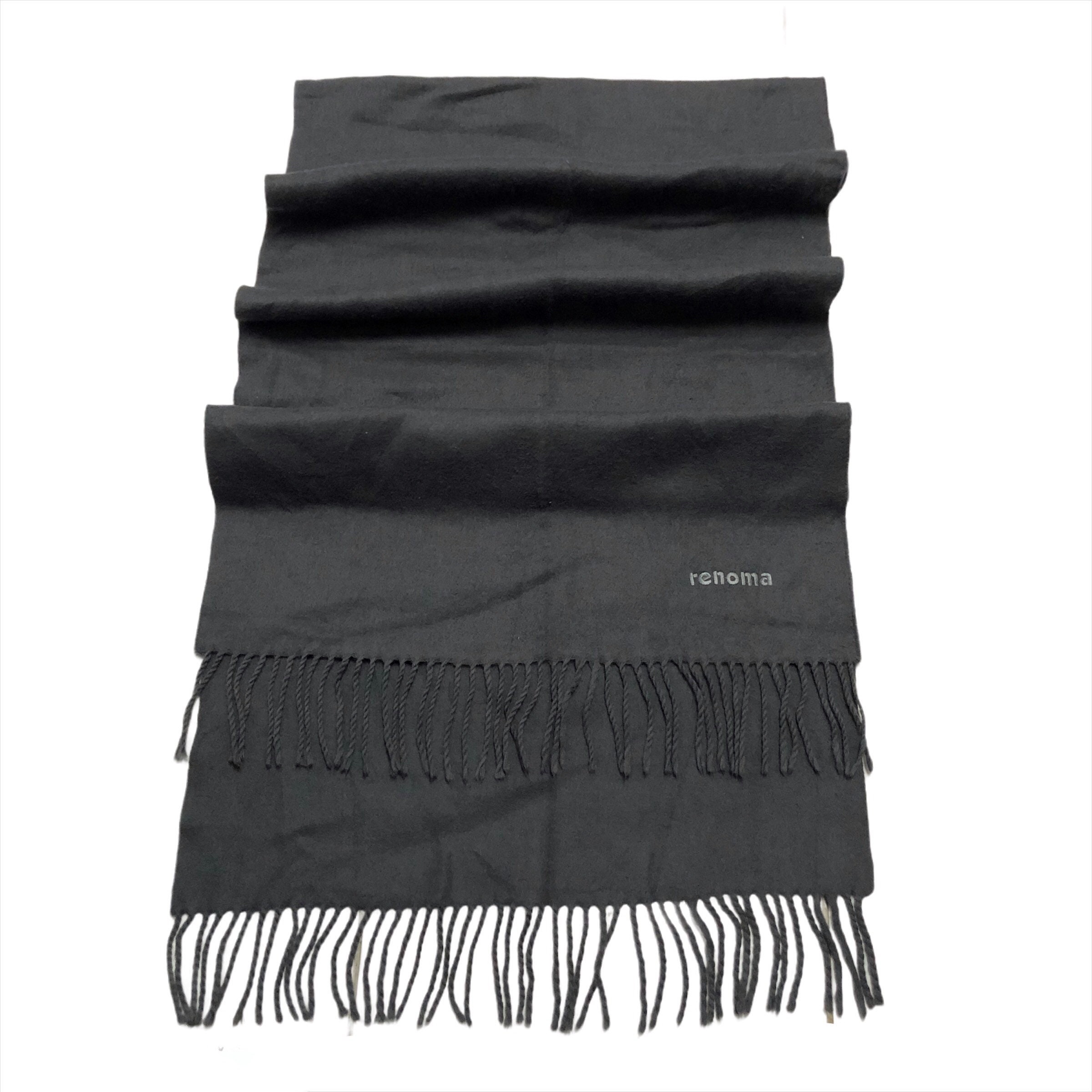 Renoma Plain Black Muffler Scarf Etsy