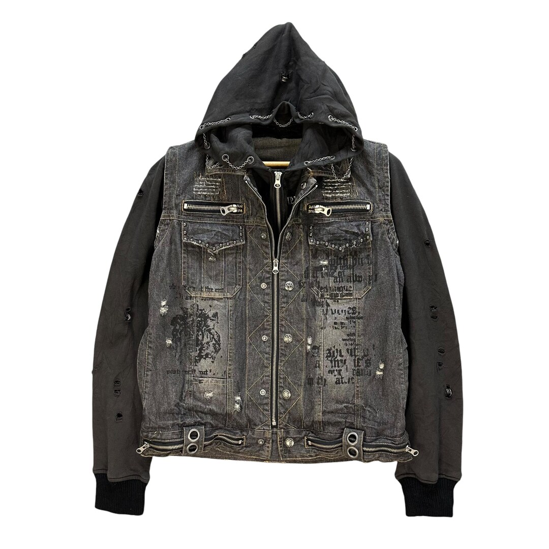 ジャケット・アウター In the attic damaged design jacket 00s In the Attic Bondage Gothic Punk If Six Was Nine Jacket