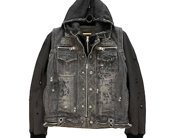 MEGARARE!! in the Attic Trucker Denim Jackets Style Ripped