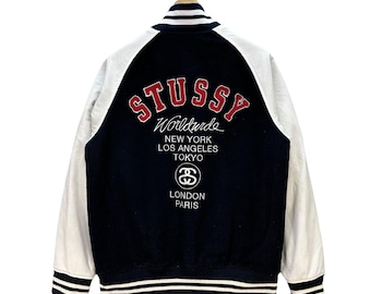 STUSSY Livin Large Varsity Jacket Size M - Etsy