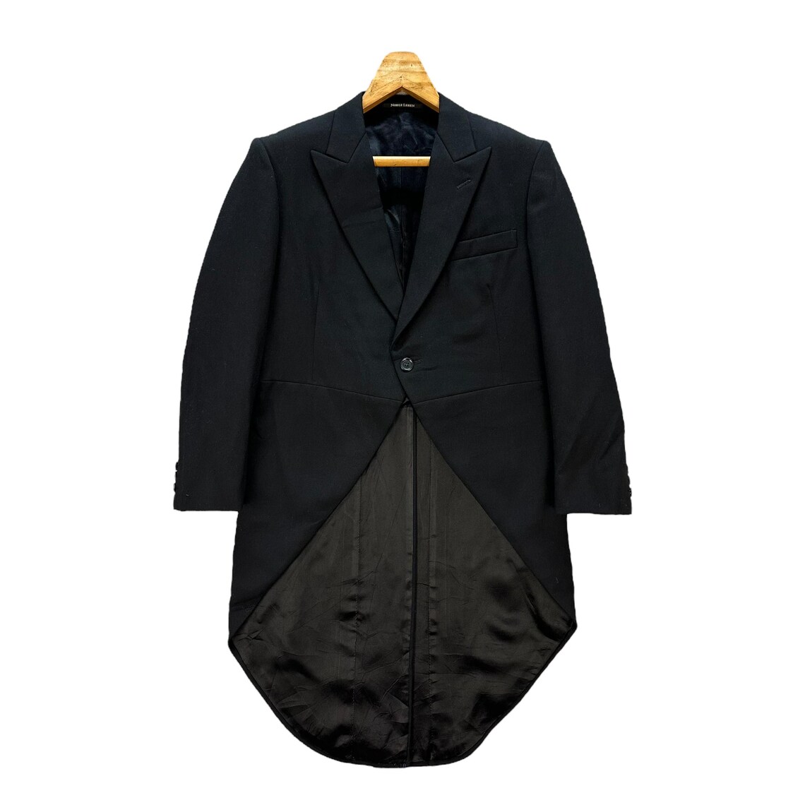 Vintage 90's NOBLE LEBEN Magee Black Wool Morning Coat Size M Japanese Brand #A72-1747, Foto 1 von 5
