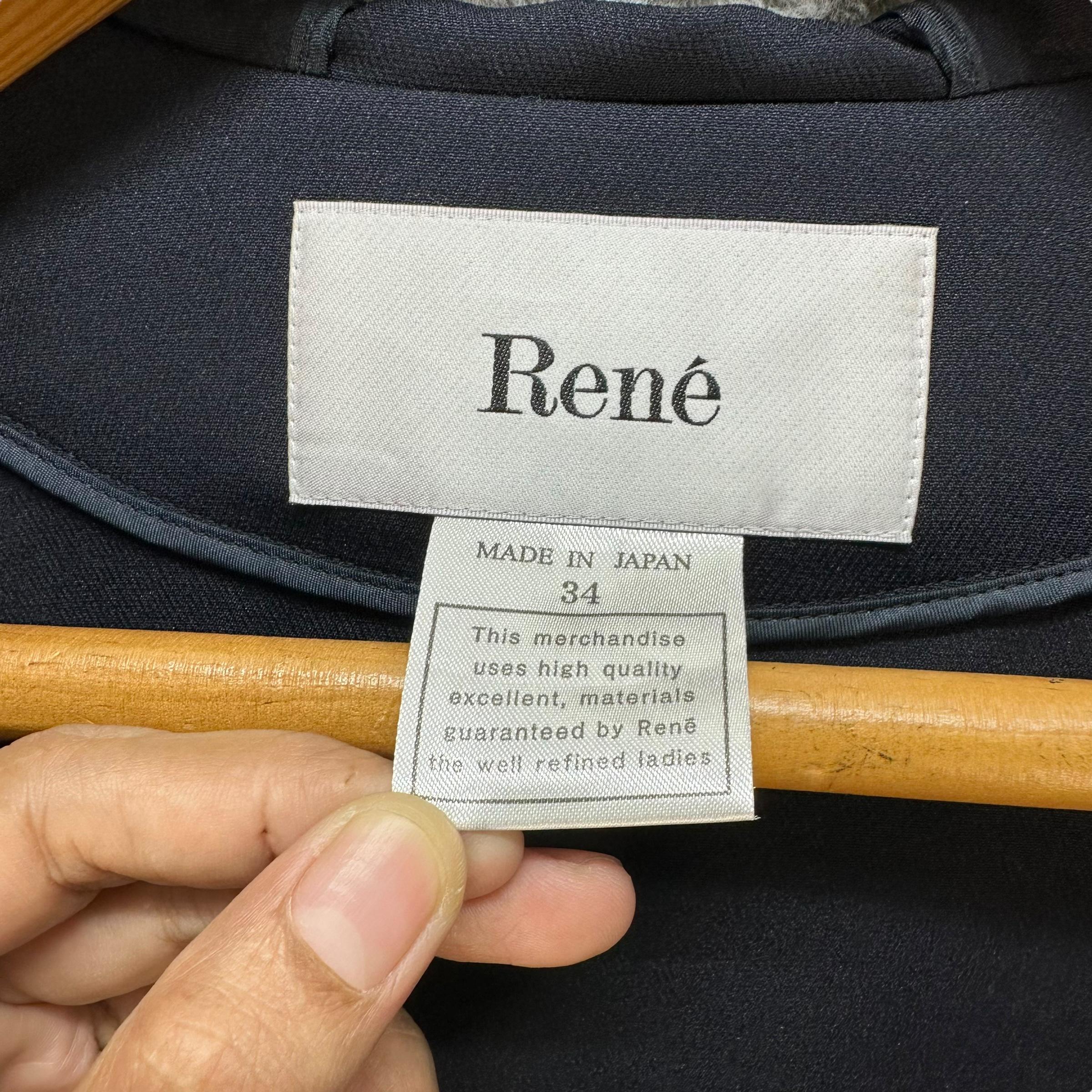 RENE 日本製 フード付きオーバーコート：レディース ポリエステル 