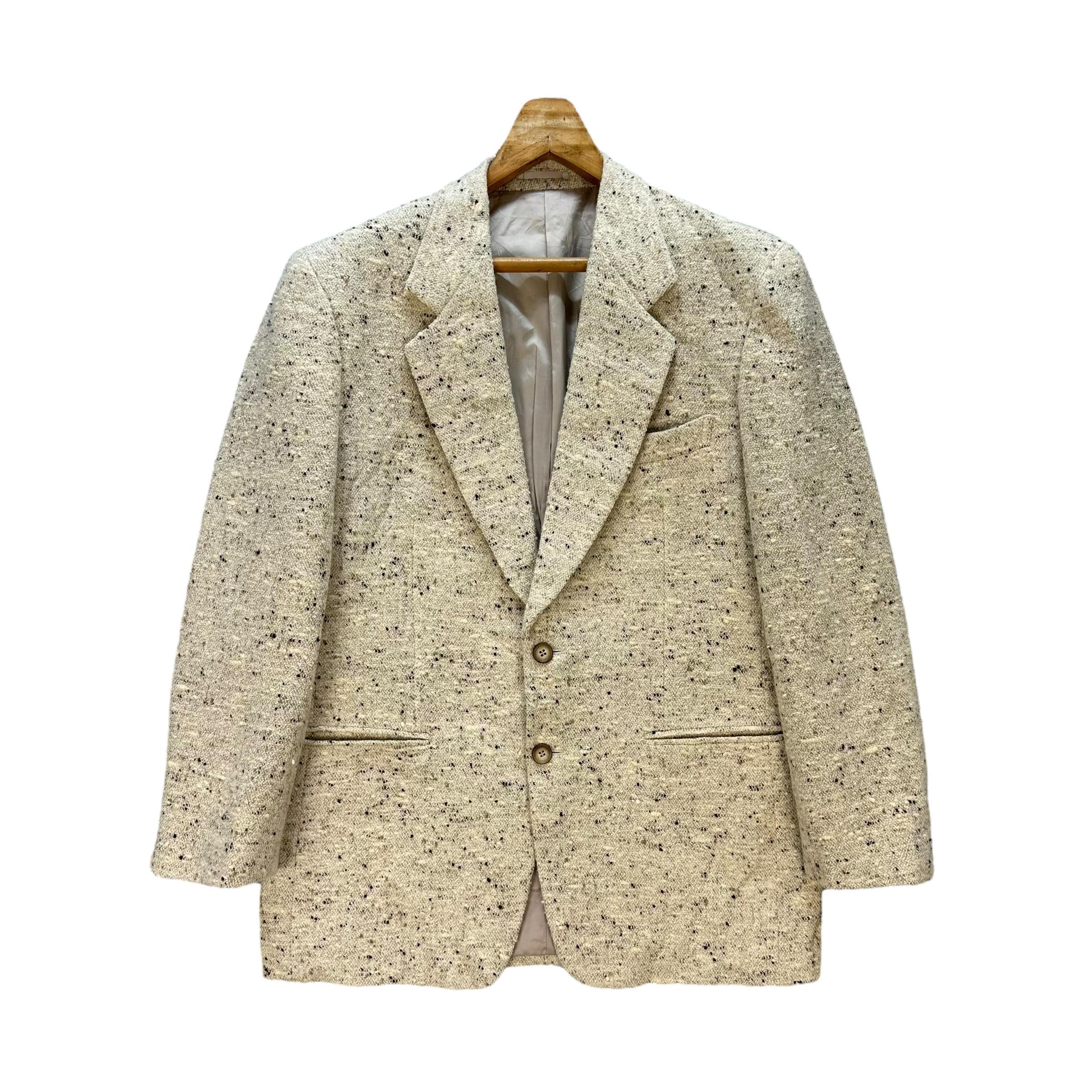 Vintage 90s LANVIN PARIS Tweed Suit Jacket: Tailored Blazer Size