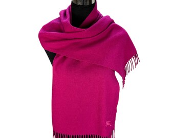 BURBERRYS Made in England vintage des années 90 broderie petit logo cachemire rose silencieux foulards foulards