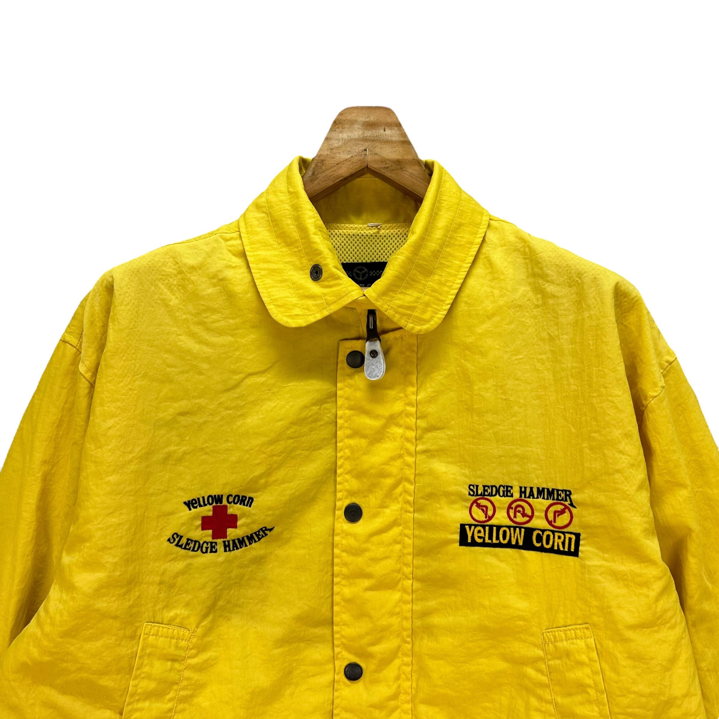 Vintage 90's YELLOW CORN Sledge Hammer Super Bike Team Big Logo