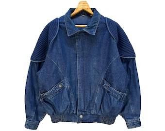 Chaqueta vaquera azul RVX vintage de los años 90, talla única, diseño bonito, marca japonesa, n.° 1497-A62