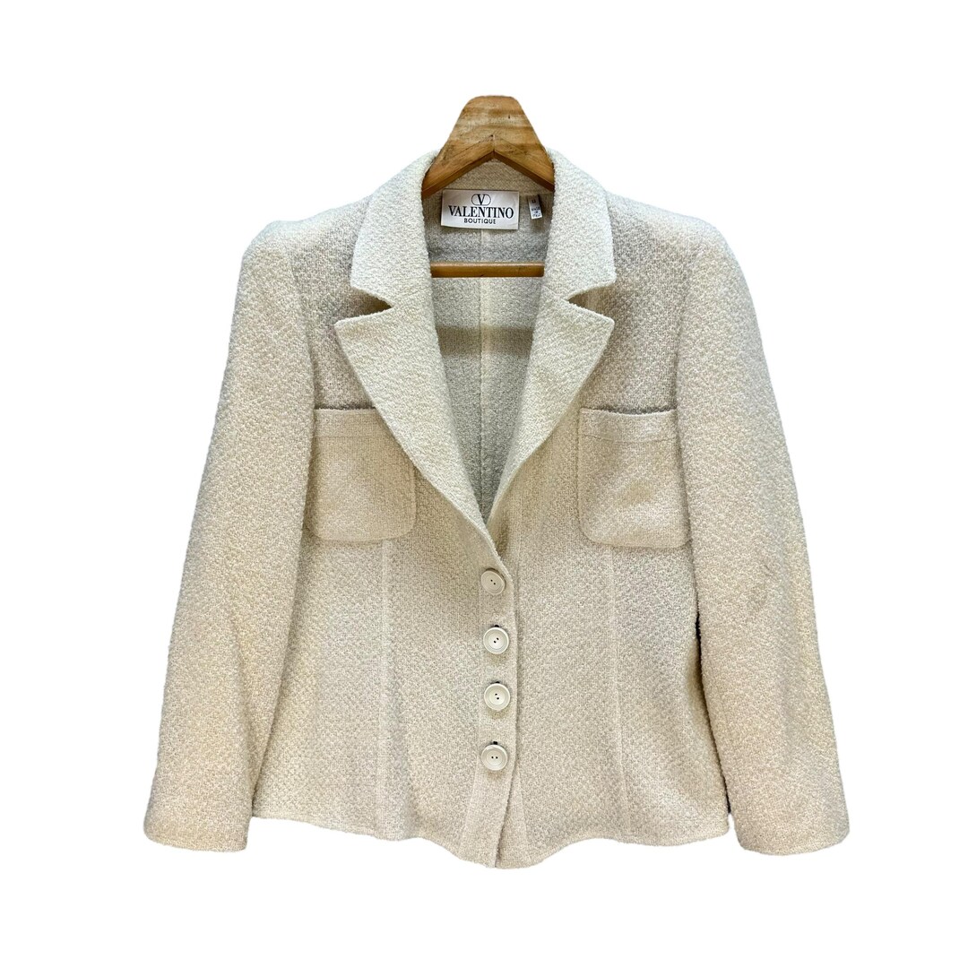 Vintage 90's VALENTINO BOUTIQUE Virgin Wool Jacket Size 12 Made in