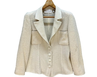 Vintage 90's VALENTINO BOUTIQUE Virgin Wool Jacket Size 12 Made in