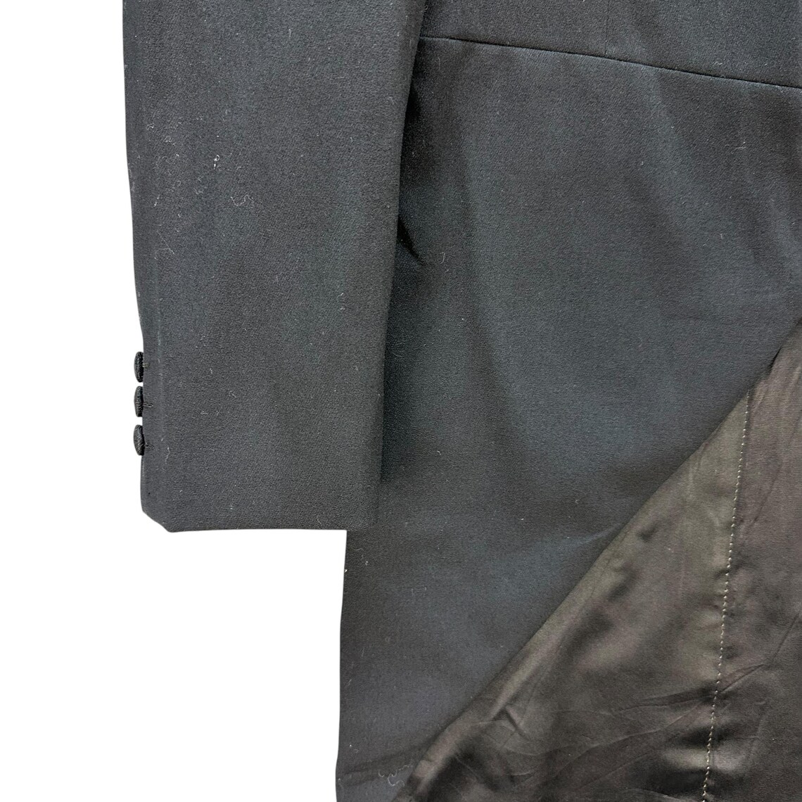 Vintage 90's NOBLE LEBEN Magee Black Wool Morning Coat Size M Japanese Brand #A72-1747, Foto 4 von 5