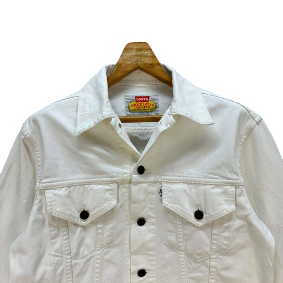 Vintage Levi's White Denim Jacket - Men's Size 40 - Etsy