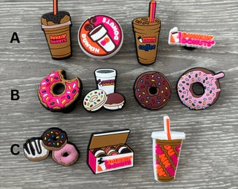 Coffee and donuts shoe charms