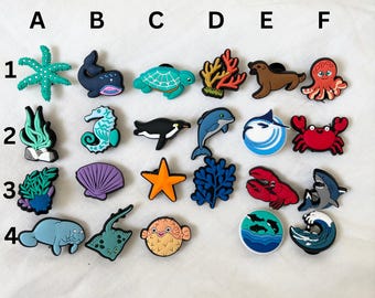 Sea creatures Shoe Charms