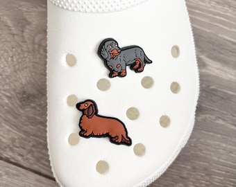 Daschund sausage dog 2pk shoe charms