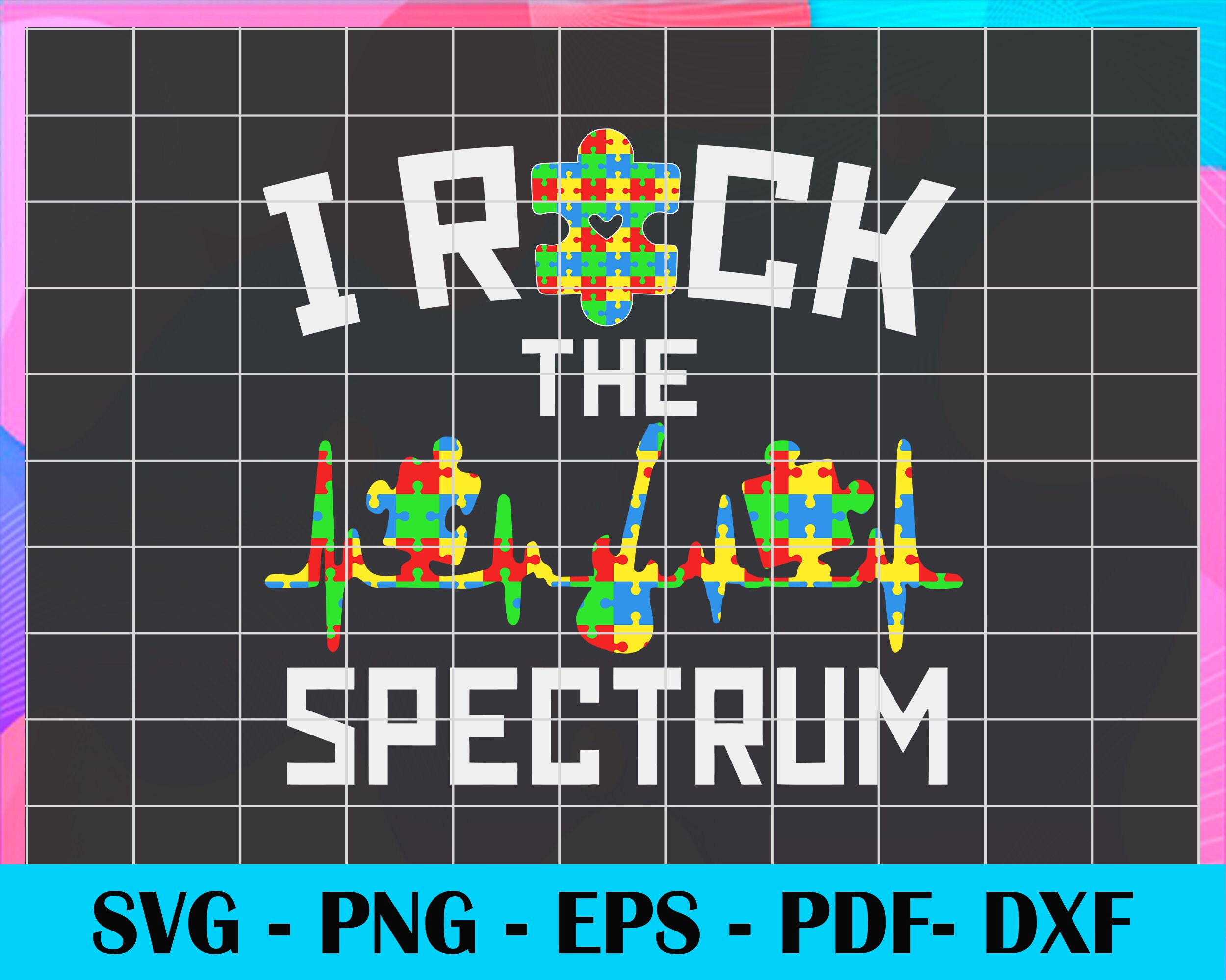 I Rock The Spectrum Autism Awareness Day Novelty Pun Autism Etsy