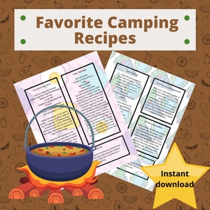 Lil Camper Favorite Camping Recipes, Instant Download, Digital Download, Camping Printables, Camping Recipes, camping with kids, camping fun