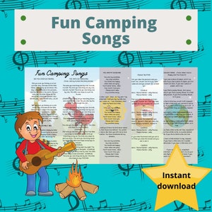 Lil Camper Fun Camping Songs, Camping, camping download, instant download, camping songs, camping activities, digital download, camping