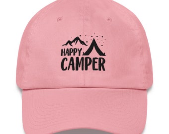 Happy Camper Classic Baseball Cap, Women's Camp hat, Men's Camp hat, Teen Camp hat, Camping Hat, Camping Cap