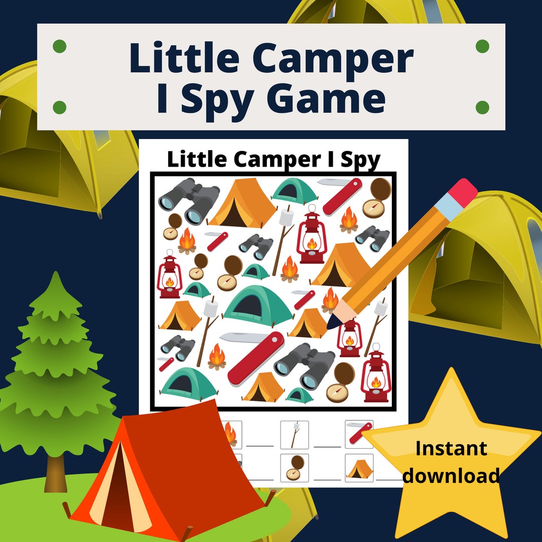 Lil Camper I Spy Game, Instant Download, I Spy, Camping Printable