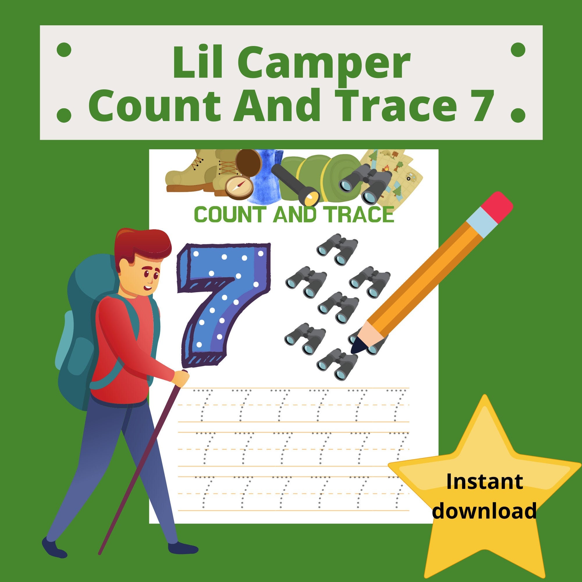 lil camper count and trace 7 instant download camping etsy