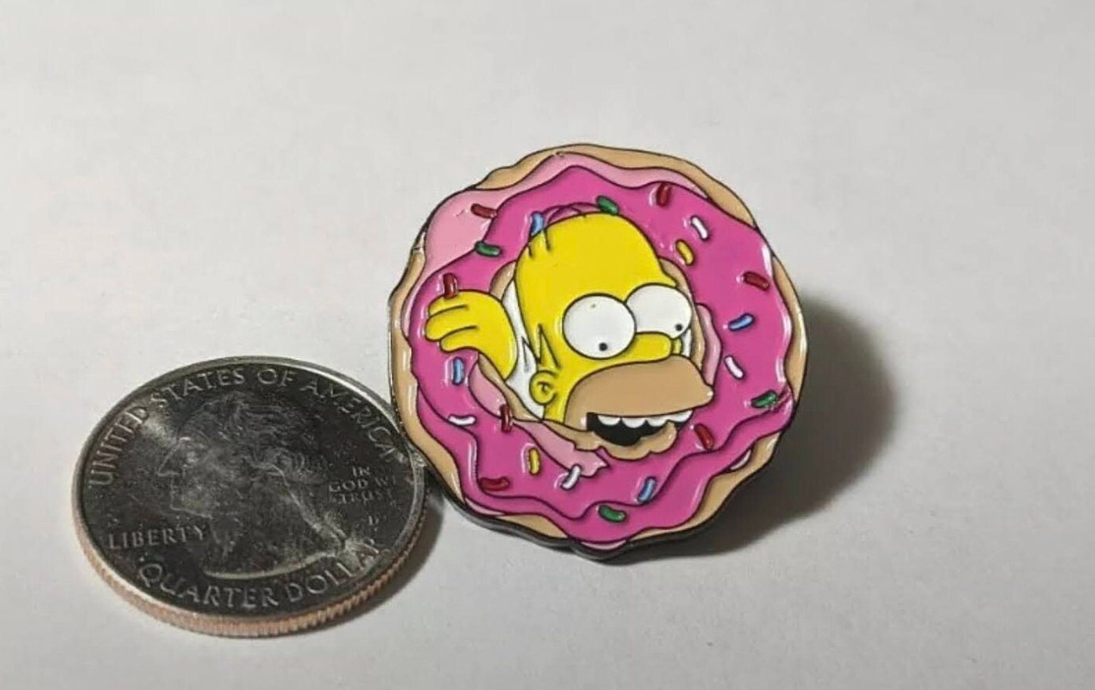 Homer Simpson Pink Donut the Simpsons Funny Metal Lapel Pin Etsy UK
