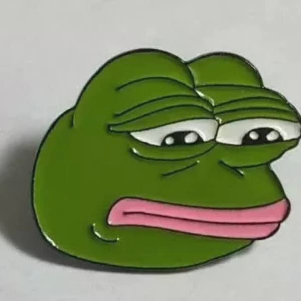 Pepe The Frog Sad Worried Cute Lapel Enamel Meme Pin Badge Brooch Retro