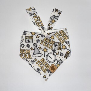 New Year Tie On Pet Bandana