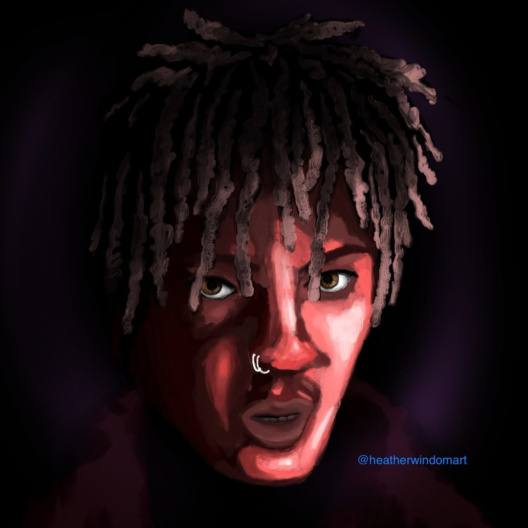 Juice WRLD Wall Art Portrait Print With Flowers Home Decor Etsy