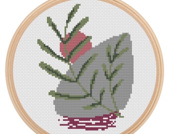 Japandi Style Rosemary Cross Stitch PDF Pattern