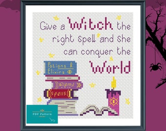 Funny Feminist Halloween Cross Stitch Pattern PDF Download