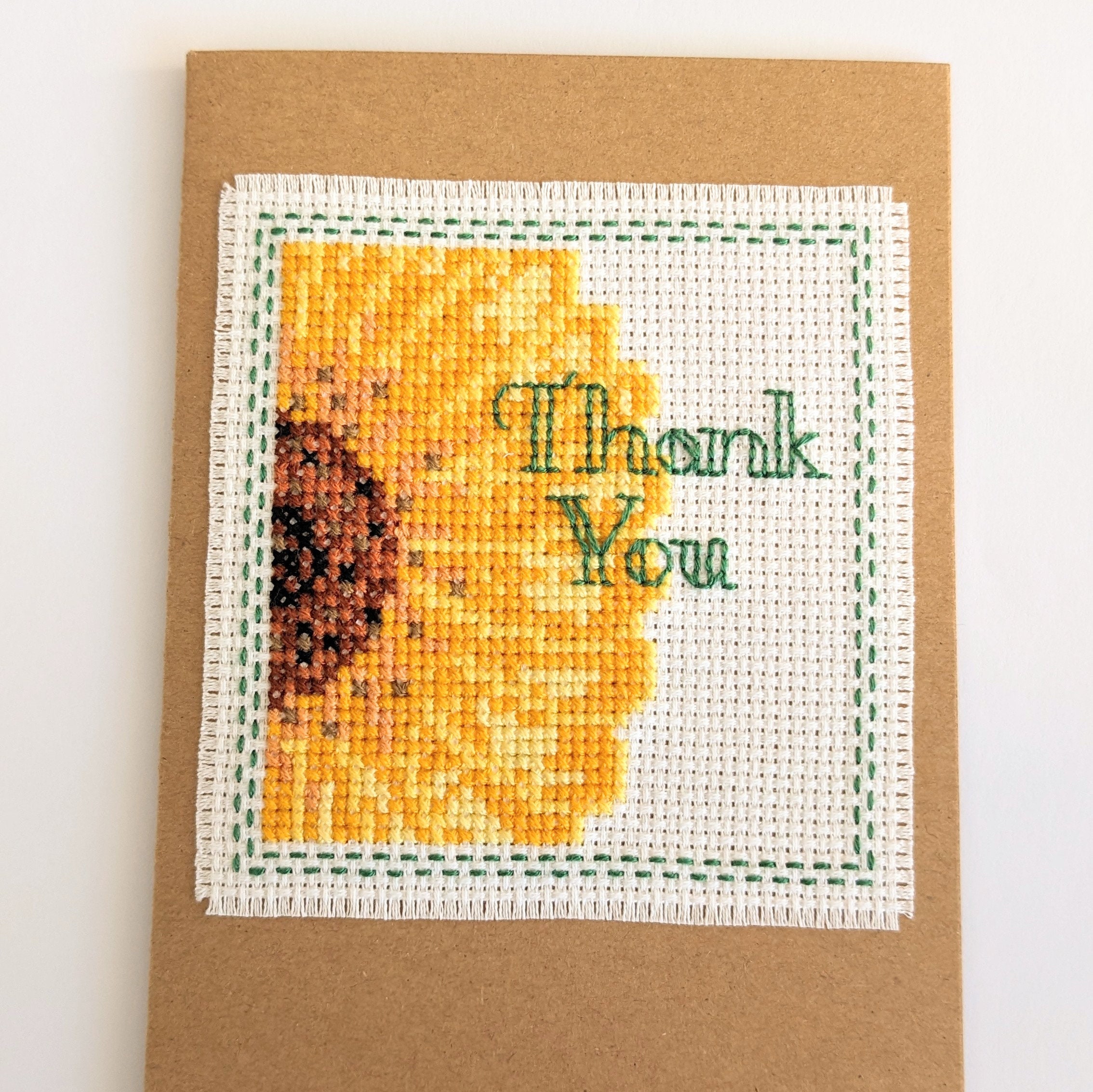 Sunflower Thank You Card Cross Stitch Pattern PDF - Etsy