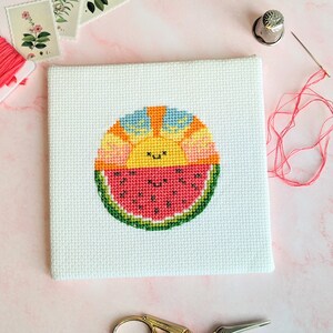 Watermelon Sunset Cross Stitch Pattern image 3