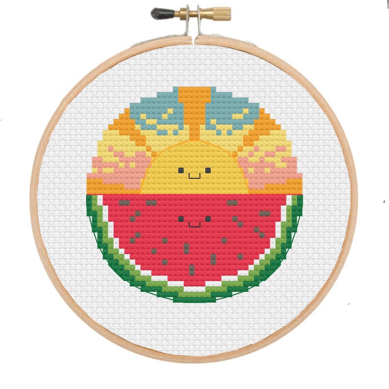 Watermelon Sunset Cross Stitch Pattern image 2