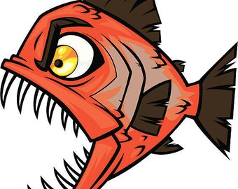 Piranha Fish Self-Adhesive Decal (Contour Cut) V-3