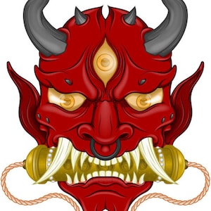 Hannya Demon Oni Mask Self-Adhesive Decal (HAN041)