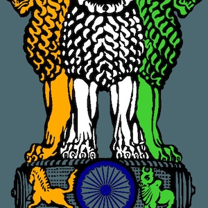 Indian Coat of Arms Self-adhesive Vinyl Decal