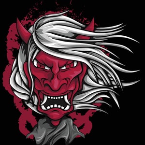 Hannya Demon Oni Mask Self-Adhesive Decal (HAN072)